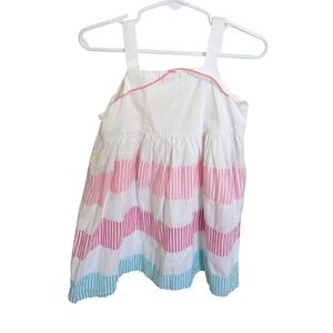 Gymboree Girls White And Pink  Cotton Dress Casual Size 4T